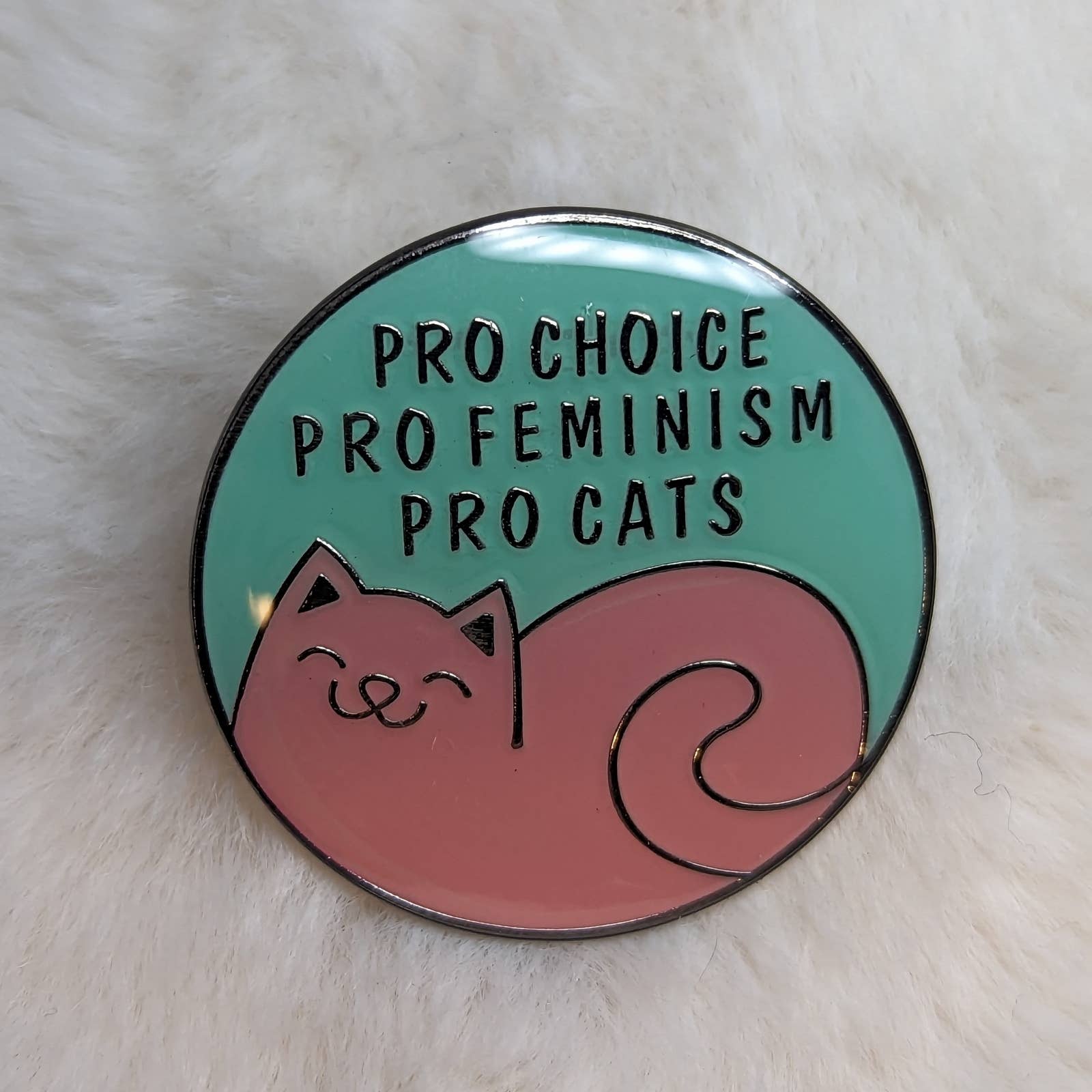 Pro Choice Pro Feminism Pro Cats Enamel Pin